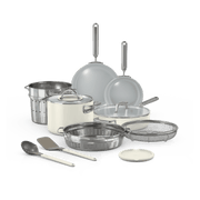 Ninja NeverQuit™ 12-Piece Ceramic Cookware Set, Bone & Silver